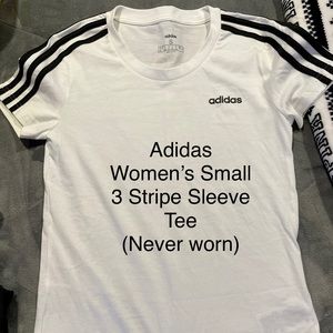 Brand New (no tags) Adidas 3 Stripe sleeve tee